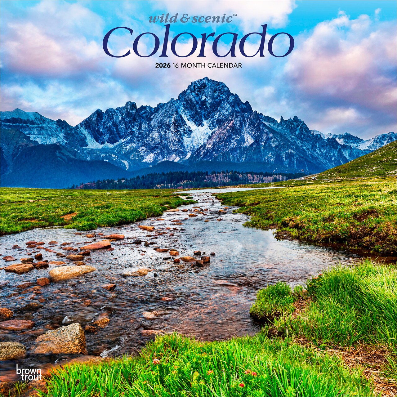 Colorado Wild & Scenic | 2026 12 x 24 Inch (Hanging) Monthly Square Wall Calendar | Plastic-Free